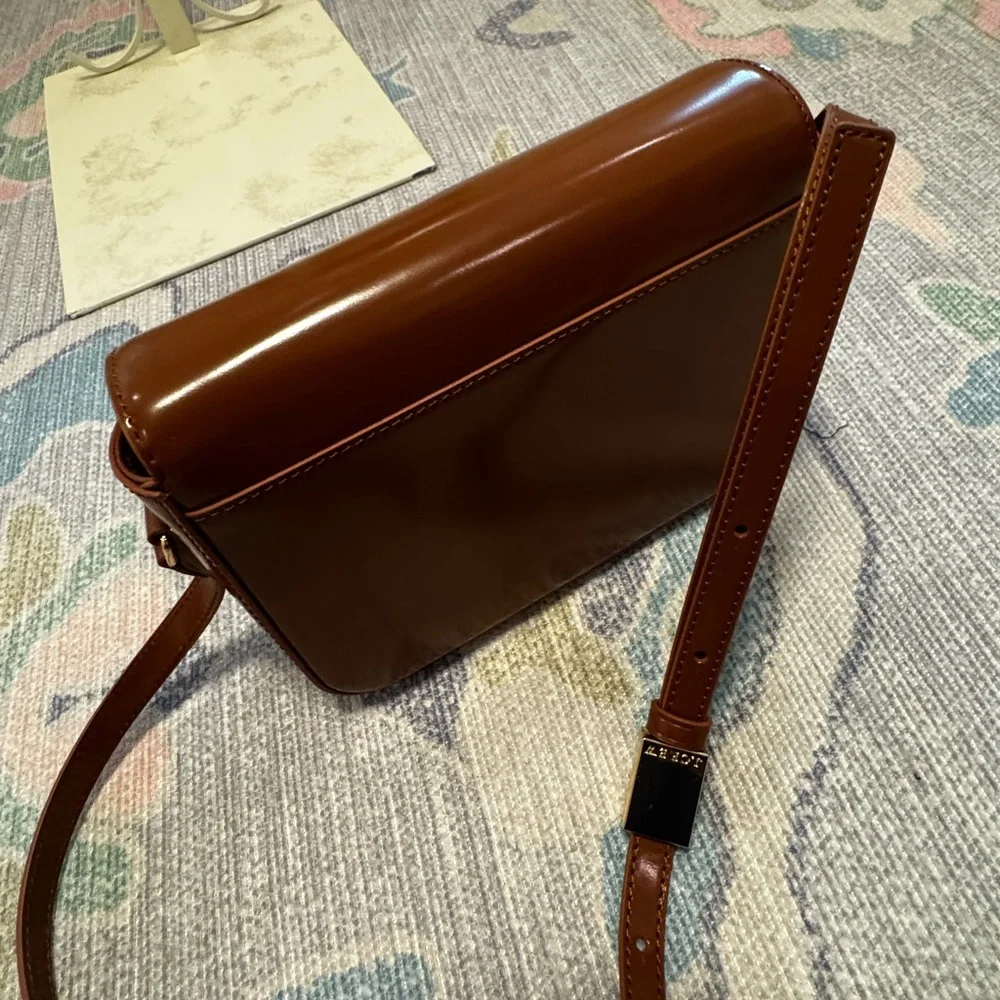 J Crew Edie Camel Brown Italian Leather Crossbody Bag - Picture 6 of 7